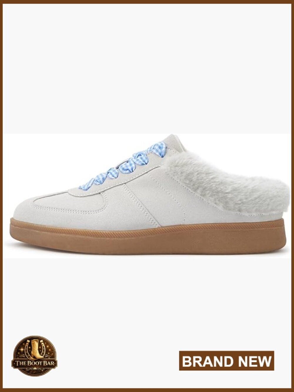 Fur Lined Mule Sneakers Slip On Backless Comfy Winter Tennis Walking Shoes